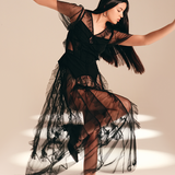 Threadscape Corset Midnight nylon-mesh-textured-crepe-blend