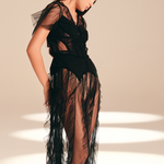 Threadscape Corset Midnight nylon-mesh-textured-crepe-blend