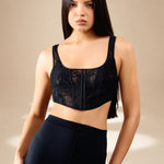 Threadscape Crop Corset Midnight nylon-mesh-viscose