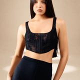 Threadscape Crop Corset Midnight nylon-mesh-viscose