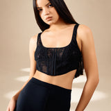 Threadscape Crop Corset Midnight nylon-mesh-viscose