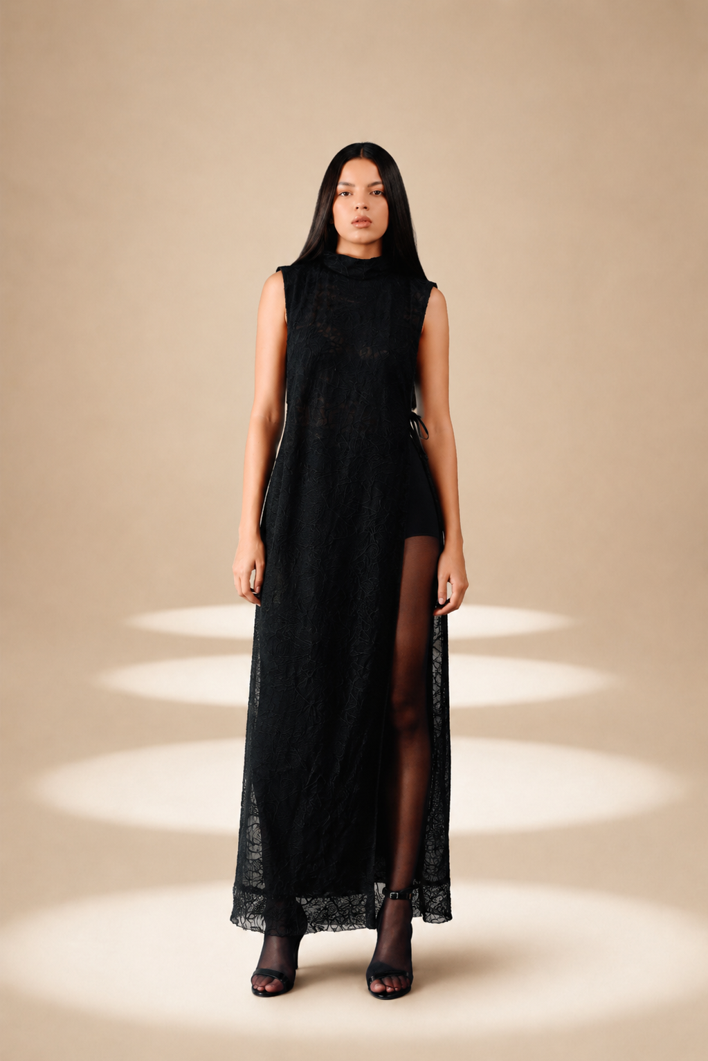 Unveil Embroidered Overlay Midnight nylon