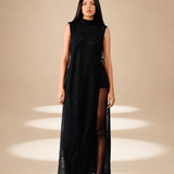 Unveil Embroidered Overlay Midnight nylon
