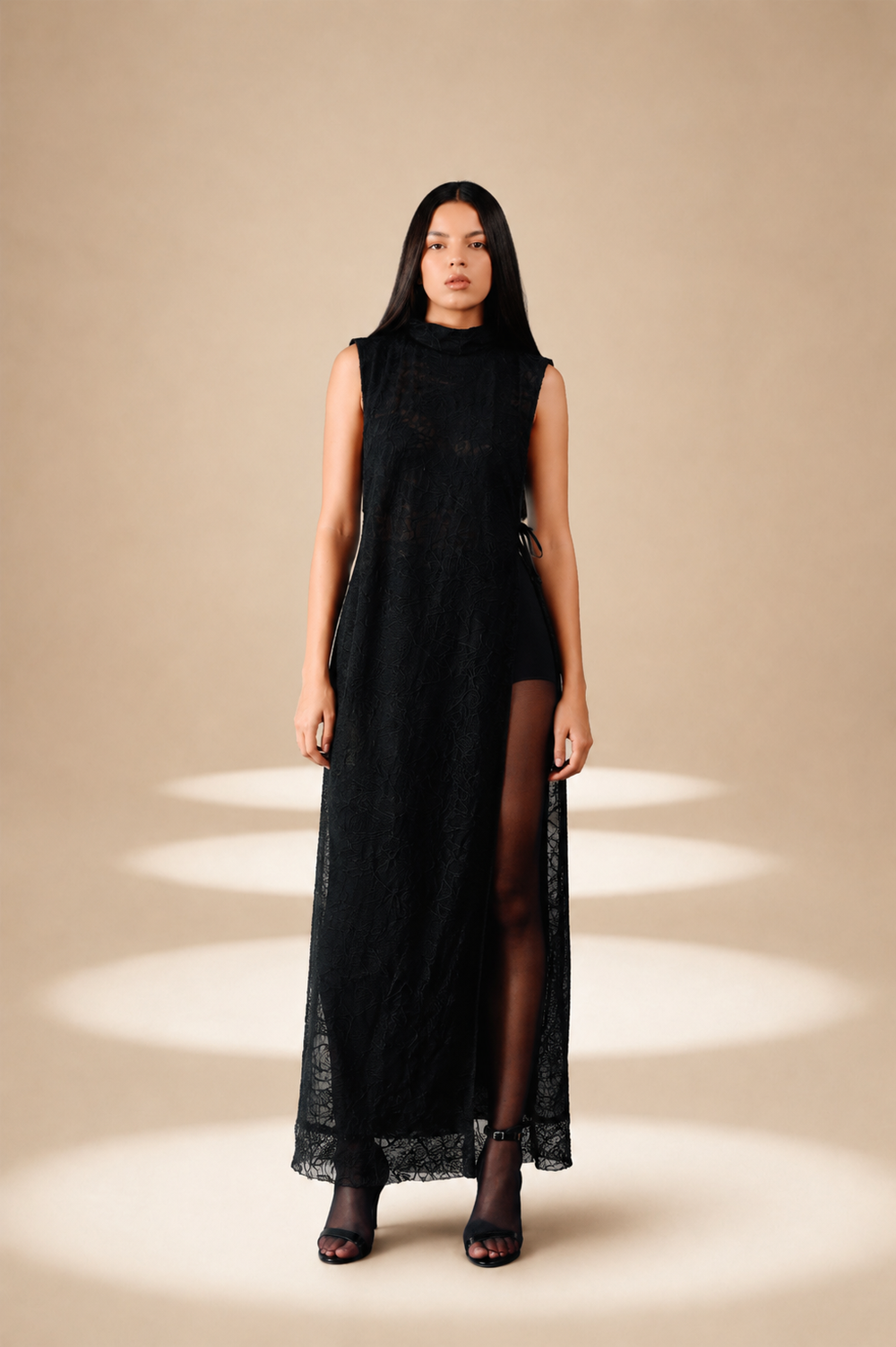 Unveil Embroidered Overlay Midnight nylon