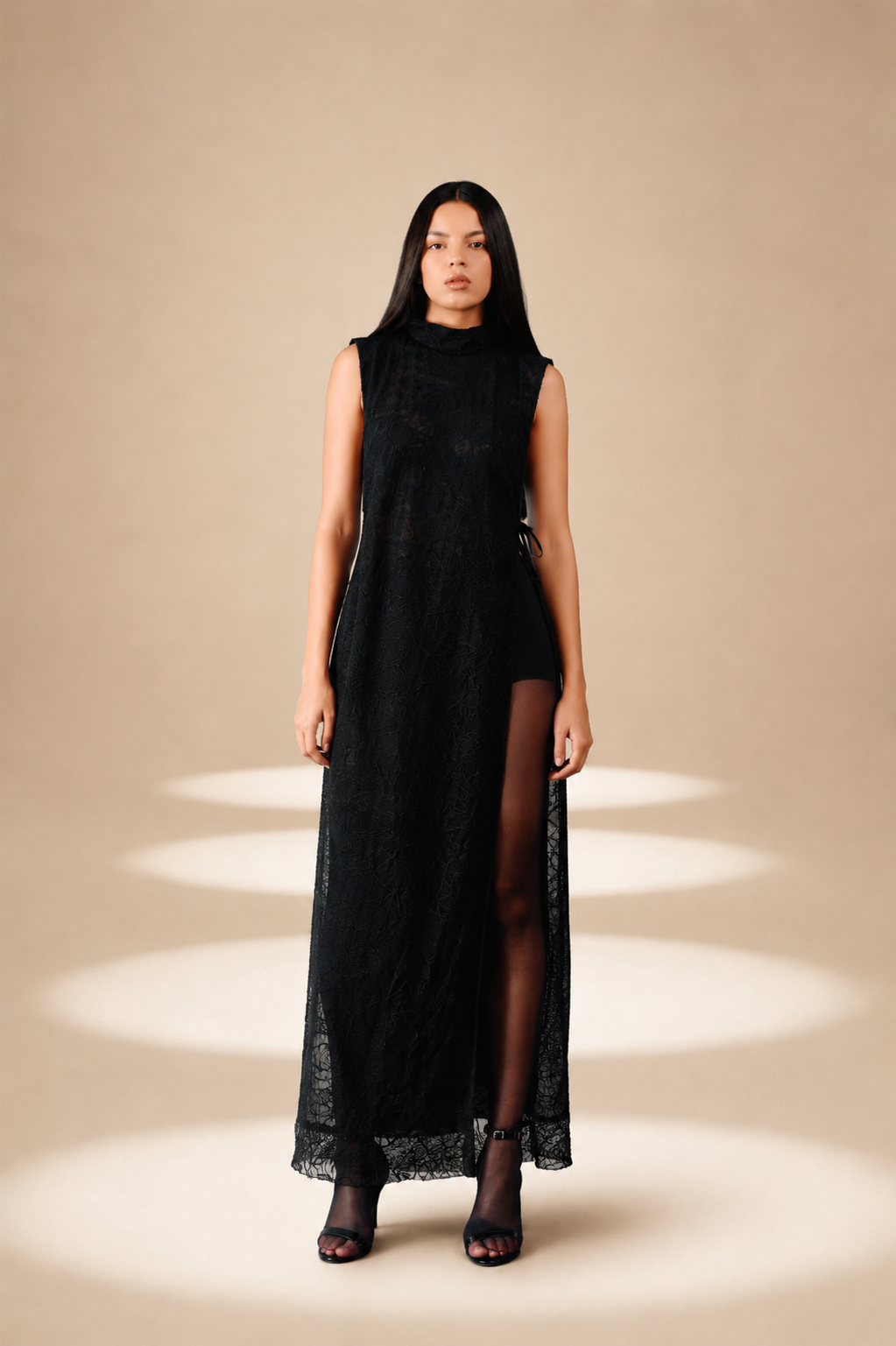 Unveil Embroidered Overlay Midnight nylon