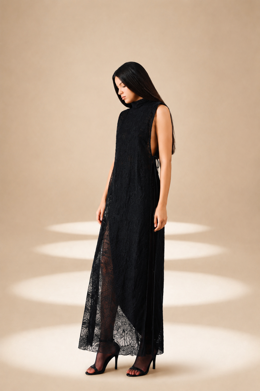 Unveil Embroidered Overlay Midnight nylon