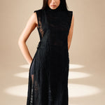 Unveil Embroidered Overlay Midnight nylon