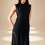Unveil Embroidered Overlay Midnight nylon