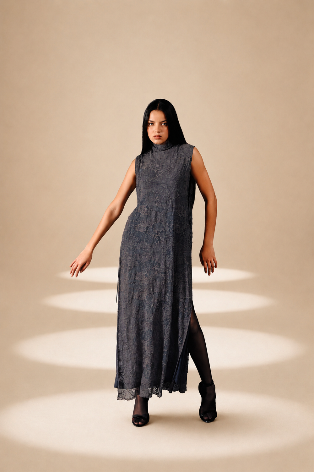 Unveil Embroidered Overlay Ash nylon