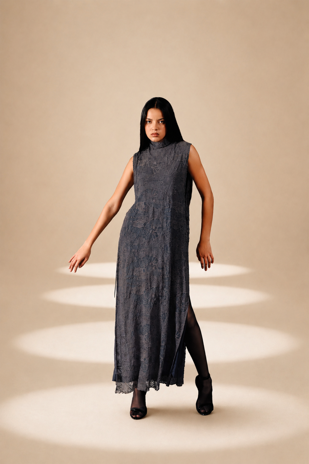 Unveil Embroidered Overlay Ash nylon