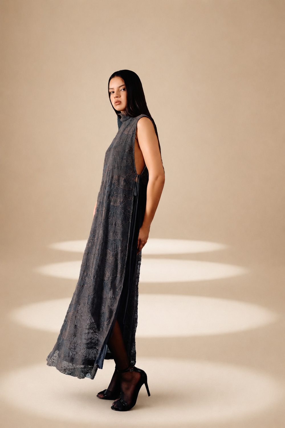 Unveil Embroidered Overlay Ash nylon