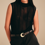 Unveiled Embroidered Top Midnight viscose-nylon