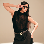 Unveiled Embroidered Top Midnight viscose-nylon