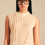 Unveiled Embroidered Top Champagne viscose-nylon