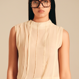 Unveiled Embroidered Top Champagne viscose-nylon