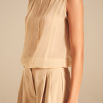 Unveiled Embroidered Top Champagne viscose-nylon