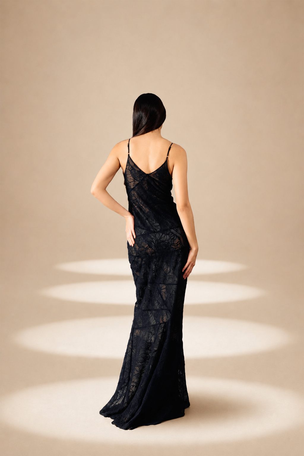 Veil Embroidered  Dress Midnight nylon