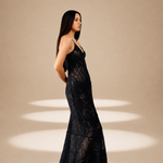 Veil Embroidered  Dress Midnight nylon