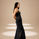 Veil Embroidered  Dress Midnight nylon