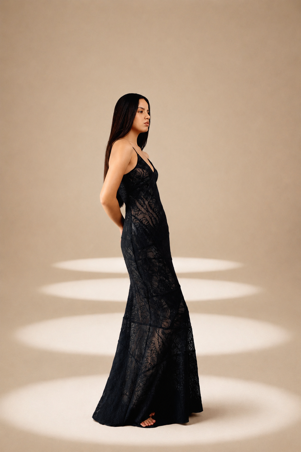 Veil Embroidered  Dress Midnight nylon